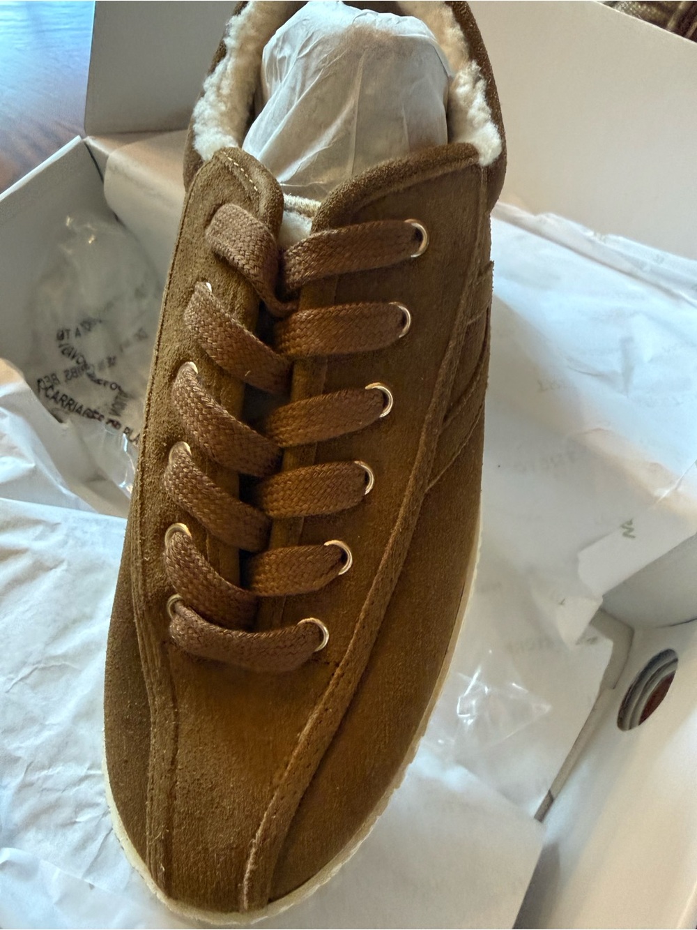 Tretorn Suede Lace-Up Sneaker in Brown